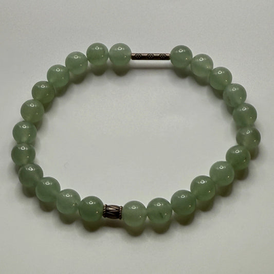 Handmade Green Aventurine Stretch Bracelet | 8mm Grade A Crystal Beads | Natural Stone Jewelry