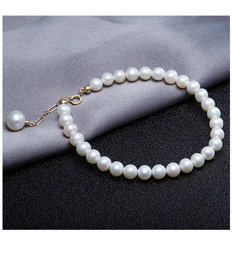 Natural South Sea White Pearl Bracelet | 8-9mm Pearls | 7.5"-8" Length