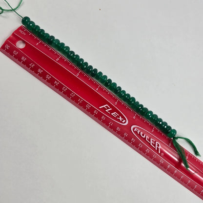 Green Onyx Faceted Rondelle Beads 9x6mm 8 Inch Strand