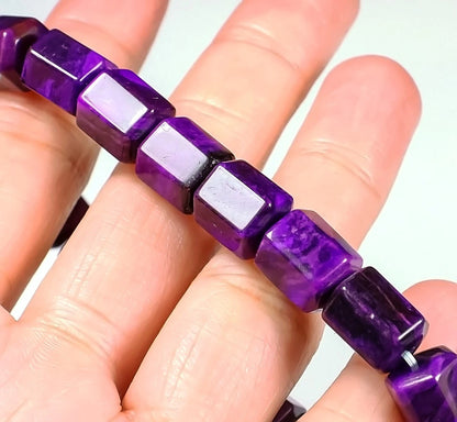 149.5Ct Sugilite-Like Jade Purple Gemstone Beads Bracelet | Natural Stone Handmade Jewelry
