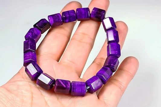 149.5Ct Sugilite-Like Jade Purple Gemstone Beads Bracelet | Natural Stone Handmade Jewelry