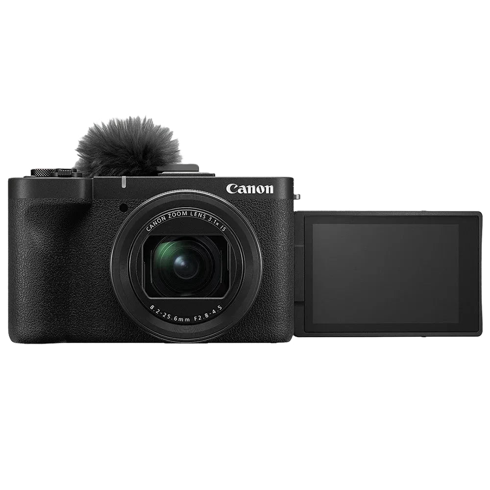 Canon camera with a detachable screen on a white background