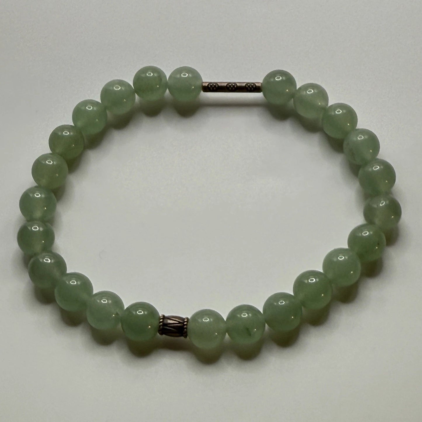 Handmade Green Aventurine Stretch Bracelet | 8mm Grade A Crystal Beads | Natural Stone Jewelry
