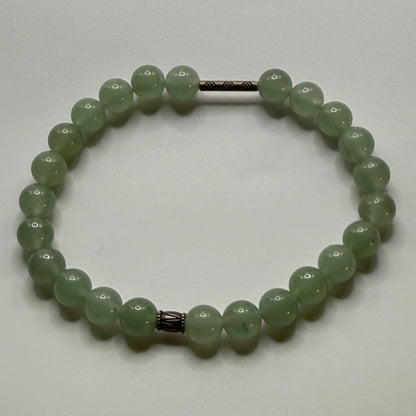 Handmade Green Aventurine Stretch Bracelet | 8mm Grade A Crystal Beads | Natural Stone Jewelry