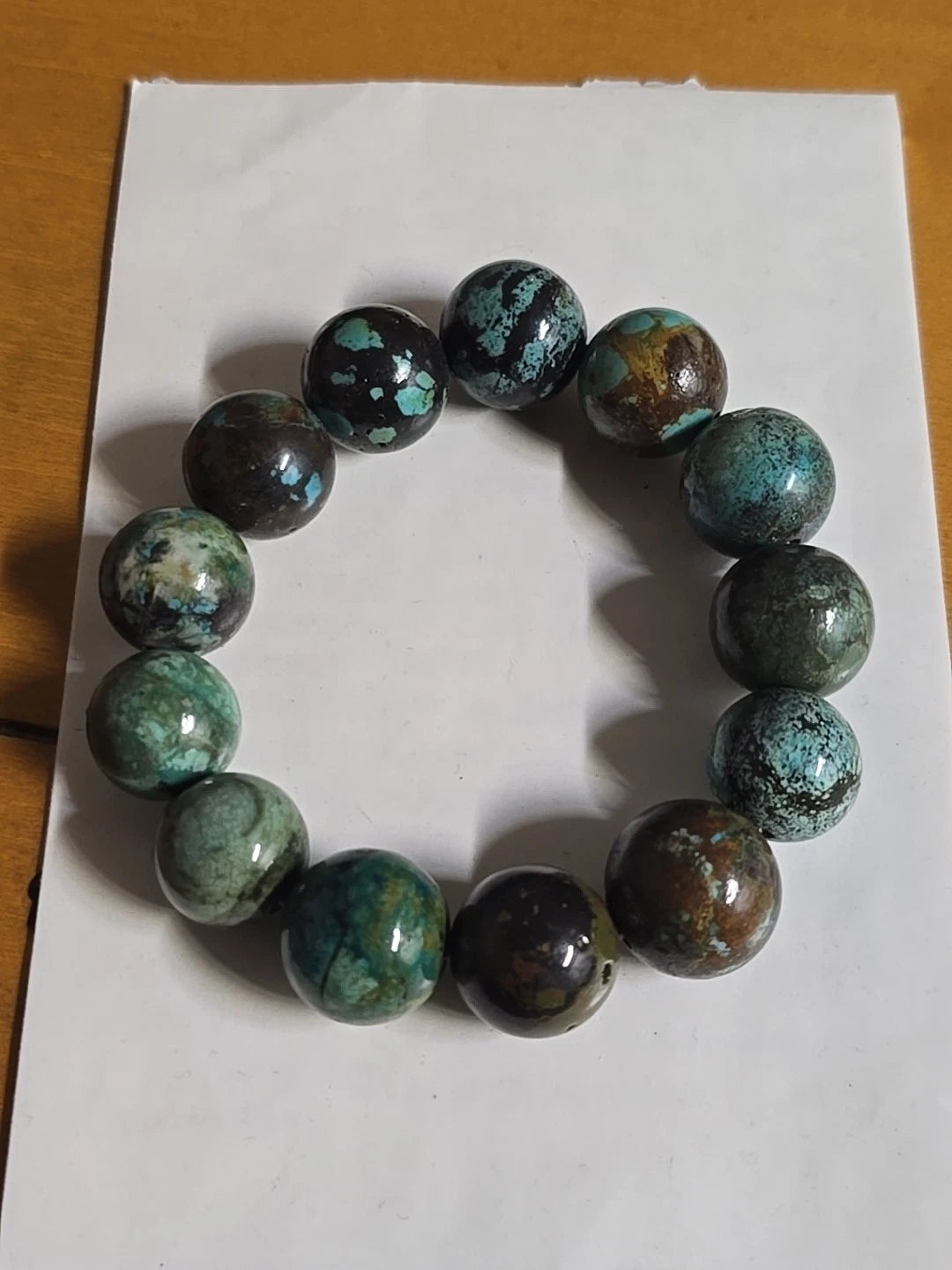 Natural Turquoise Round Beads Flexible Bracelet | 18mm Beads | 88 Grams