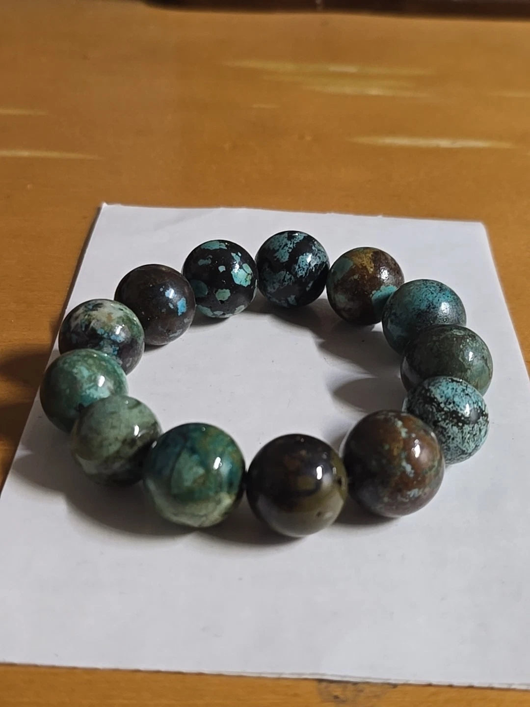 Natural Turquoise Round Beads Flexible Bracelet | 18mm Beads | 88 Grams
