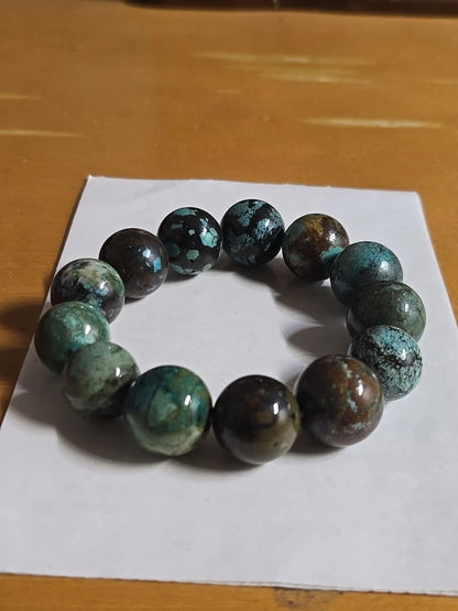 Natural Turquoise Round Beads Flexible Bracelet | 18mm Beads | 88 Grams