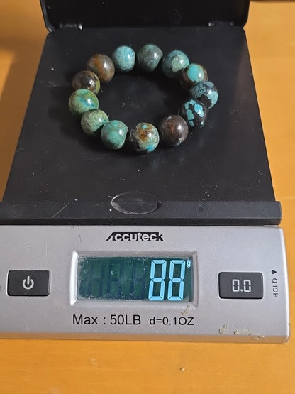 Natural Turquoise Round Beads Flexible Bracelet | 18mm Beads | 88 Grams